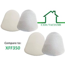 Casa Vacuums 2 Sets Foam & Felt Filters for Shark Navigator Lift Away NV350 Vacuum XFF350