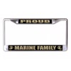 PROUD MARINE CORPS FAMILY USA MADE CHROME LICENSE PLATE FRAME