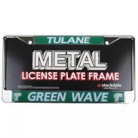 Stockdale Tulane Green Wave Metal License Plate Frame W/domed Insert