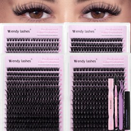 Natural Lash Clusters Kit Packs: Wendy, 1078Pcs, 40P, 60P, 60P, 80P, Soft, Cat Eye, DIY Eyelash, D Curl, 10-18mm Mixed, Individual, Fake Lashes, Bulk Pack