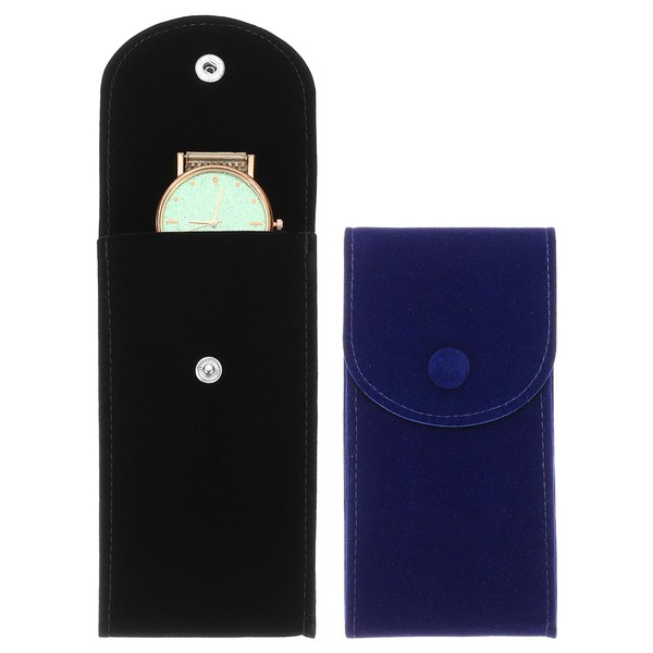 sourcing map 4 Pcs Velvet Watch Pouch, Portable Watch Travel
