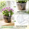 16 Pack 12/10/8/6 Inch Clear Nursery Pots with Drainage, Large