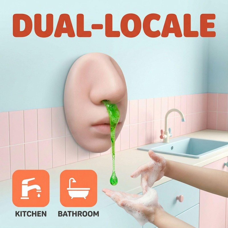 1PCS Nose Soap Dispenser, Silicone Material, Wall-Mounted