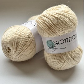 Kondoos Alpaca Yarn Blend Set of 2 skeins, 2-ply Super Soft Yarn for Hand Knitting and Crocheting (2 Skein with ABT. 200 gr / 7,55 Oz)