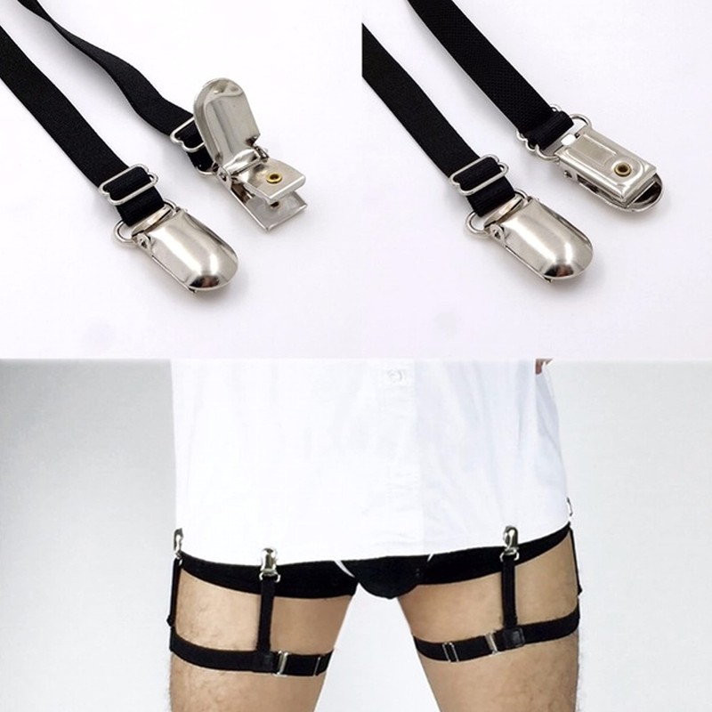 Mens Shirt Stays Stay Garter Style - 1 pair (2