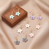 Sweet Cherry Blossom Flower Dangle Earrings Multicolor Enamel Drop Earrings