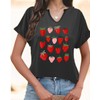 AMWIPE Strawberry Tshirt Womens V Neck Fruit Tshirts Strawberries Graphic