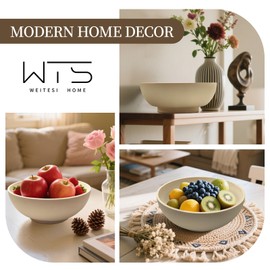 Large Resin Pedestal Decorative Bowl, Fruit Bowl for Kitchen Counter, Modern Decorative Bowl for Home Decor, Key Bowl for Entryway Table, Coffee Table Decor, Centerpiece Bowls for Keys, Fruit, Candy