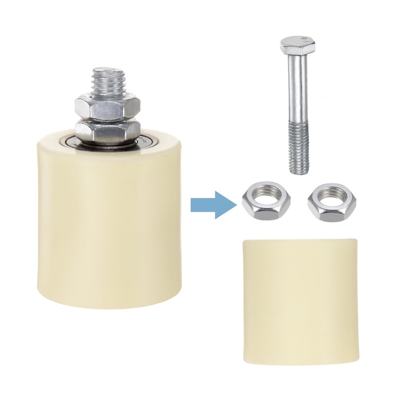 sourcing map 4 Sets Slide Gate Guide Roller 2" Length