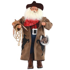 Santa's Workshop Unisex 18" Horseshoe Cowboy Santa Claus Brown One Size