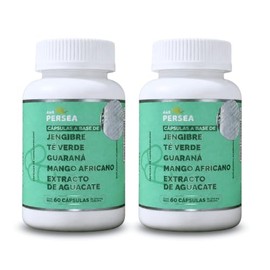 A&G PERSEA PACK 2 Frascos 60 C/u Cápsulas a base de té verde con jengibre, extracto de aguacate, ingredientes naturales (2)