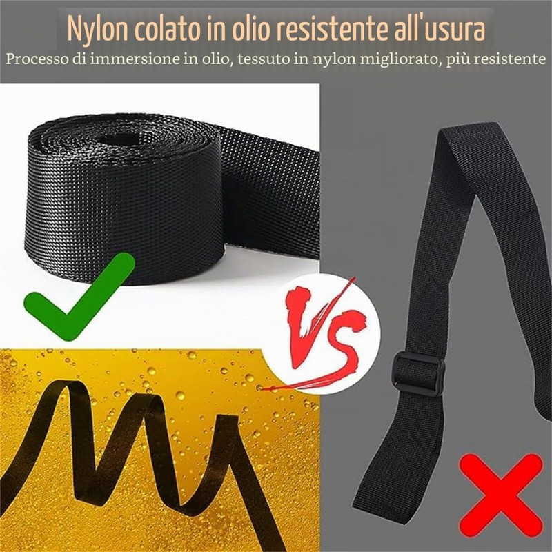 1 set di spalline regolabili in corda di nylon nero