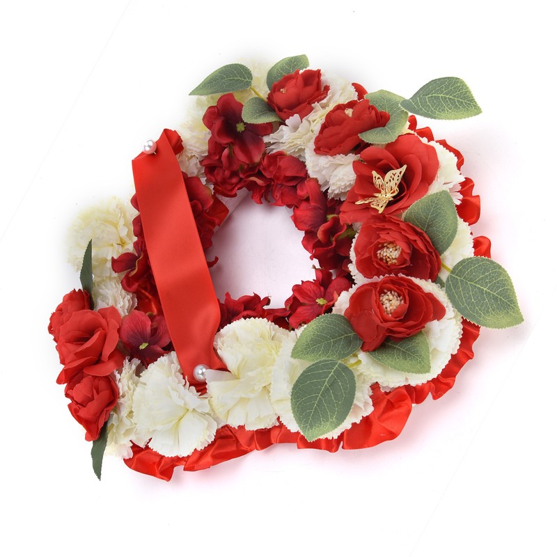 Artificial Heart Shaped Wreaths Wedding Wreaths Fake Flowers Decoration for