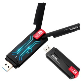 Reagle USB-A WiFi 6 Adapter AX1800 Mbps, Dual Band 2.4GHz/5GHz, 2x 5dBi Antennas, Compatible with Windows 7/8/10/11, MU-MIMO Technology, Plug & Play, High Speed Network Card for Laptop & PC