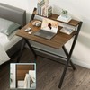 GreenForest No Assembly Folding Desk, 2-Tier Compact Computer Desk with