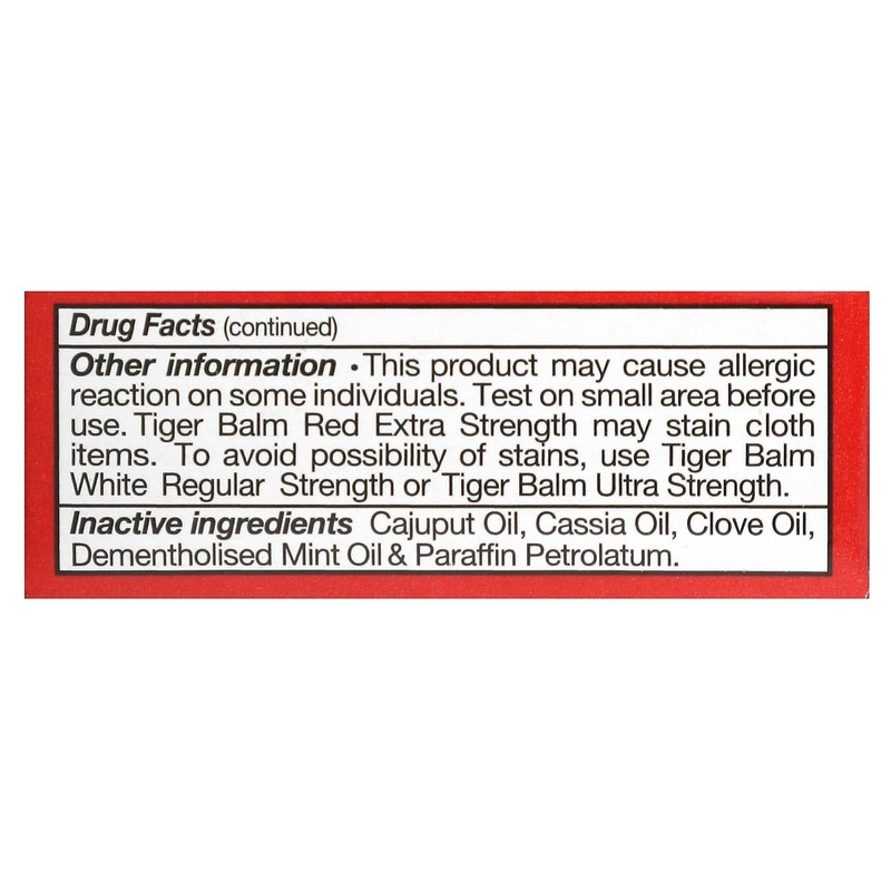 Tiger Balm, Red Pocket Size Tin, Extra Strength Tiger Balm
