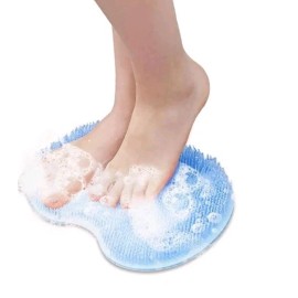 Unbranded Non-Slip Shower Foot Massager Scrubber Mat Feet Washer  Body Bath Brush Pad Blue