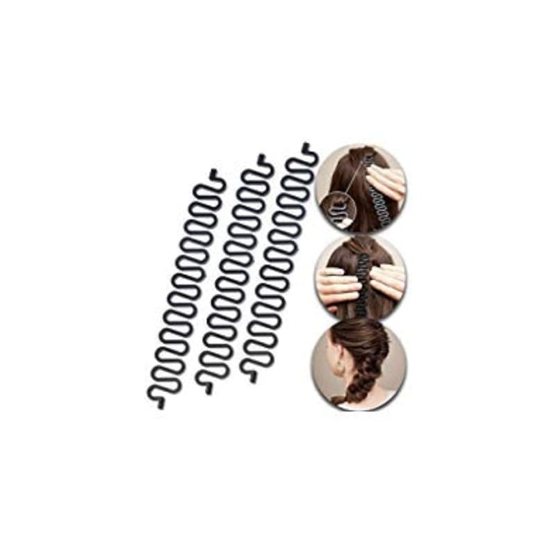 2 x schwarze Haarflechtwerkzeug-Roller, Haar-Dreh-Styling-Zubehör für Frauen, einfache und Styling-Werkzeuge,