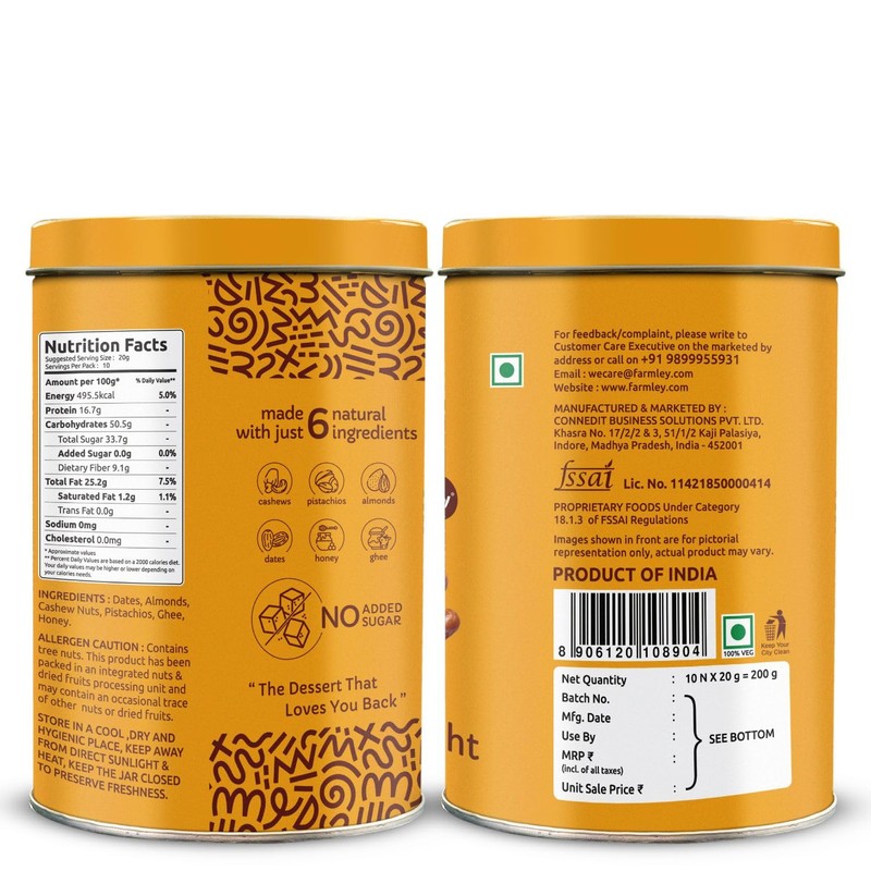 Farmley Protein Dates Bars Jars| Dates Bite with No Added