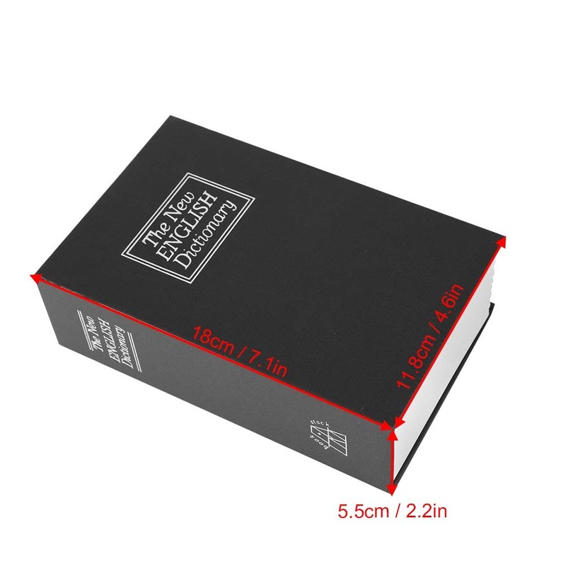 Book Safe Box with 2 Keys, Black English Dictionary Safe