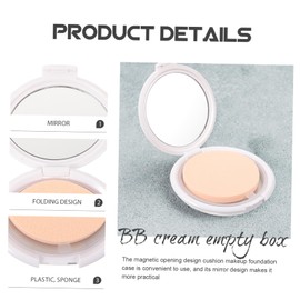 WOONEKY 2pcs Soft Body Powder Puff Packaging Box Empty Cushion Foundation Case for Diy Makeup Portable Travel Foundation Puff Container