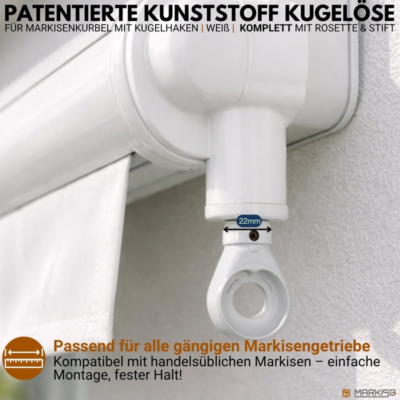 markiso Awning Crank Ball Eye - Replacement Eyelet for Awning