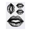 4 x 'Kiss Mark' Temporary Tattoos - Water Resistant, Skin-Safe,