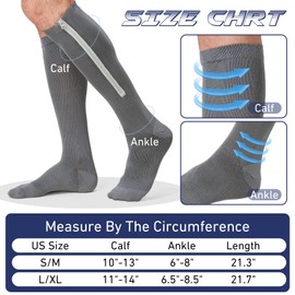 Men Zipper Compression Socks Colorful 20-30mmhg Compression Stockings Knee High Zipper Support Socks for Men Women Swelling Edema Running