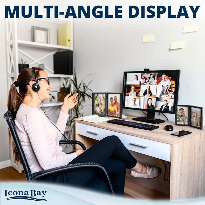 Icona Bay - 8x10 Double Picture Frame - Black -