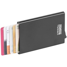 Semptec Urban Survival Technology Credit Card Case: RFID Card Case, Aluminium, Eject Mechanism, for Debit Cards and Much More (Card Case, RFID Case, Anti-Magnetic Card Pocket Automatic), black