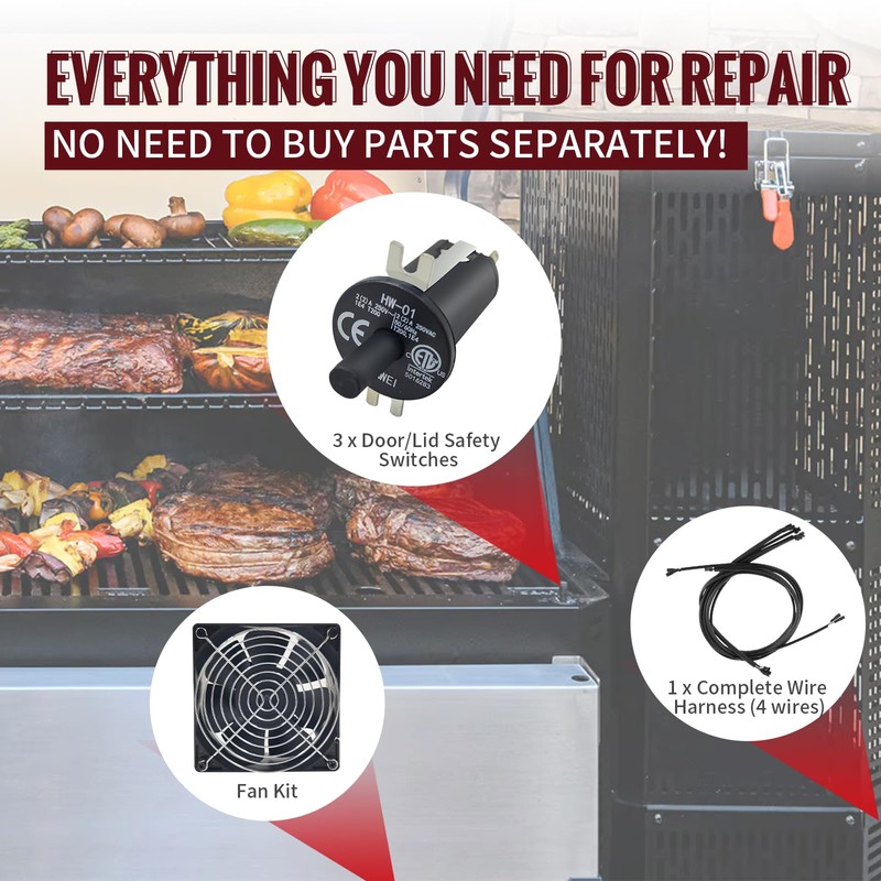 Replacement Fan and Hopper Door Switch Kit for Masterbuilt Gravity