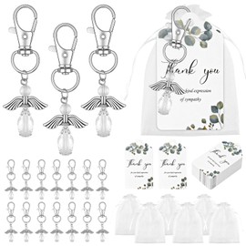Meetory Funeral Favors - 60 Set funeral favors for guests, butterfly funeral favors Keychains, Organza Bags Sympathy Thank You Tags for Memorial Party Return Memorial Gifts to Honor Loved Ones