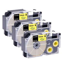 [Mylabel] Casio Nameland Tape 0.7 inch (18 mm) Width XR-18YW Yellow Black 3 Piece Set