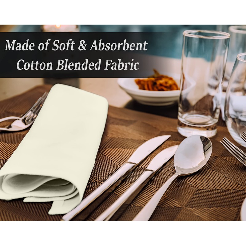 Ruvanti Cloth Napkins Set of 12, 18x18 Inches Napkins Cloth