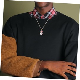 2pcs Christmas necklace bell necklaces santa claus ornaments christmas chew necklace santa necklace holiday necklaces christmas goodie bag filler decorative material alloy jewelry