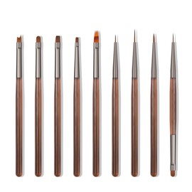 Nail Art Brushes Set, 9pcs Nail Design Painting Brushes, Professional Nail Art Design Brushes, Nail Fine Liner Brushes