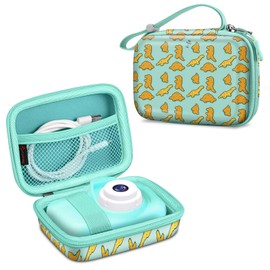 Fintie Kids Camera Case Compatible with Goopow/Seckton/Dylanto/Mgaolo/Masterbee/CIMELR/Desuccus Kids Camera Toys, Children Digital Video Camera Carrying Bag, Birthday Festival Gift, Dino Nuggets