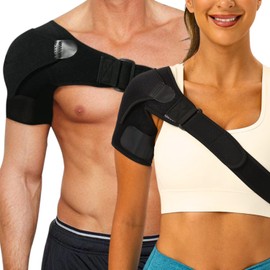 LizzVicc, Soporte Para Hombro | Para Hombro Izquierdo o Derecho | Protección para Hombros con Compresión para Prevenir Lesiones | Hombrera Ortopedica | Diseño Universal para Hombres y Mujeres | Hombrera (Neopreno, Unitalla)