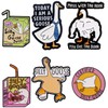 6 Pcs Funny Pin Badges for Work, Goose Pins Badges,