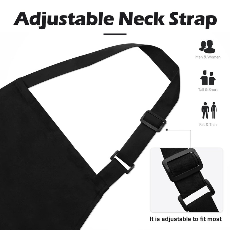 WenYa 2-Pack Chef Aprons with 2 Pockets, Waterproof Adjustable Apron