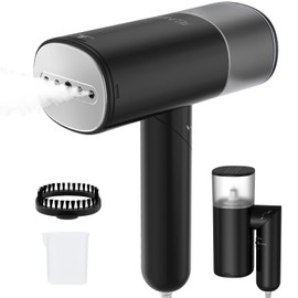 Handheld Steamer for Clothes, 1200W Foldable Travel Steamer, 20 Sec Preheat Garments Wrinkle Remover, 120V Portable Hand Iron with 150ml Water Tank, Clothes Steamer for Home Travel-Black