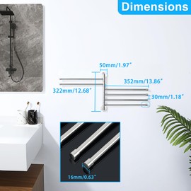 Alise Swivel Towel Rack, SUS304 Stainless Steel 6 Arms Towel Bar, Space Saving Swing Out Towel Rack, Towel Hanger for Bathroom, Wall Mount Drying Racks for Laundry, Brushed Nickel