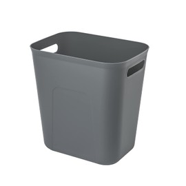 UUJOLY Plastic Small Trash Can Wastebasket, Garbage Container Basket for Bathrooms, Laundry Room, Kitchens, Offices, Kids Rooms, Dorms, 3.5 Gallon (Dark Grey)