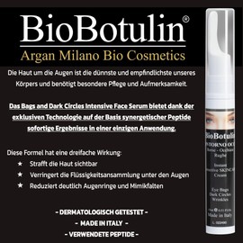 BioBotulin Gel Eye Cream - 15 ml - Eliminates Eye Bags, Dark Circles and Wrinkles - Instant Eye Bag Treatment for Men and Women - The Most Effective Anti-Aging Eye Cream