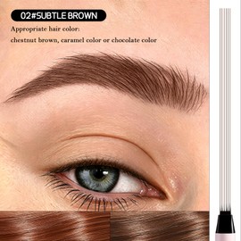 Boobeen 6-Tip Microblading Eyebrow Pen, Waterproof Eyebrow Pencils for Women to Effortlessly Create Natural Hair-Like Strokes, All-Day Wear Brow Pen，Brown