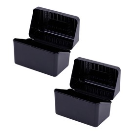 Operitacx Box of 2 for Business Cards Desktop Pictures Stand Mini Storage Container Business Cards Stand Business Card Holder for Office Card Organiser Black Plastic