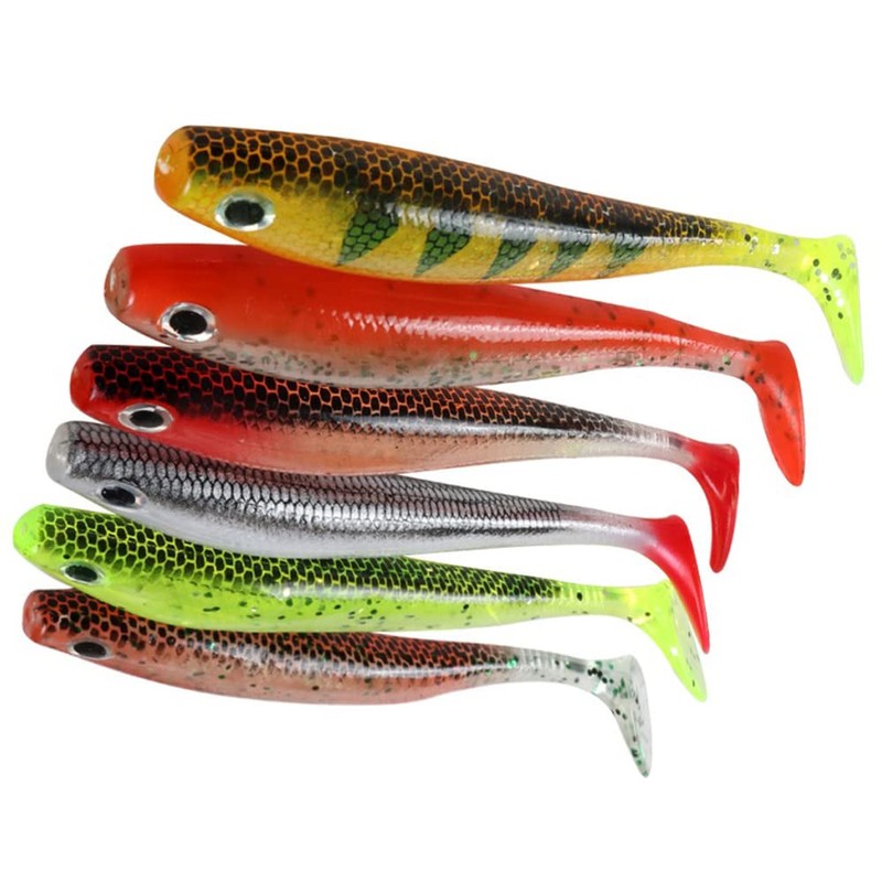 Rubber Fish Set with Glow Stick/Attractant/Rattle Channel 12 cm 20x