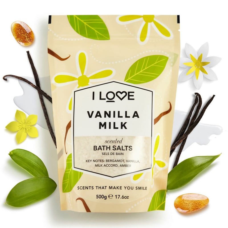 I Love Vanilla Milk Scented Bath Salts, With 99% Naturally