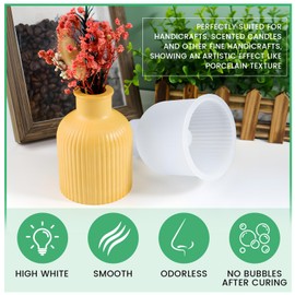 AllisWay Gießpulver Starterset, Reliefgießpulver, Giesspulver Weiss für Silikonformen, Gießpulver Weiß, Enthält Vasen- und Tablettformen, Geeignet für Silikonformen, DIY-Bastelarbeiten usw, 500G