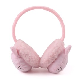 PESAAT Fluffy Ear Muff for Women Plush Foldable Earmuffs Kids Winter Earmuffs Girls Boys Cold Weather Ear Warmer (Pink Cat-2)